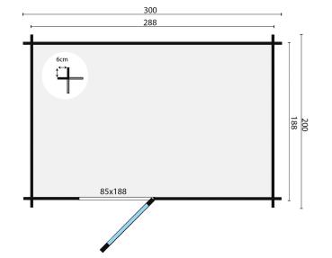 Gartenhaus Novalie 300x200 cm